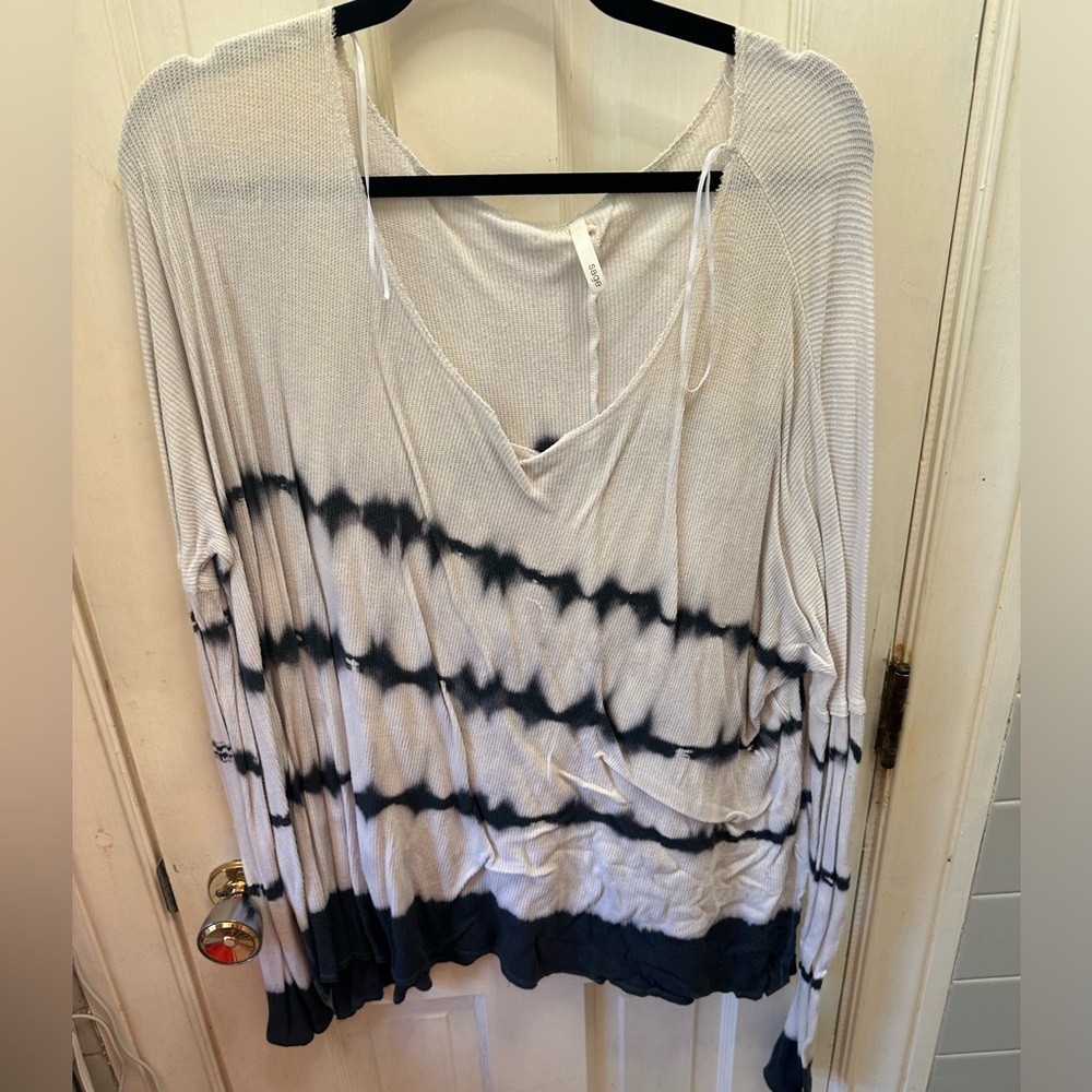 Cream and grey waffle knit
